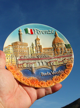 意大利当地购买纪念品 佛罗伦萨 大卫 百花教堂 装饰瓷盘 多款