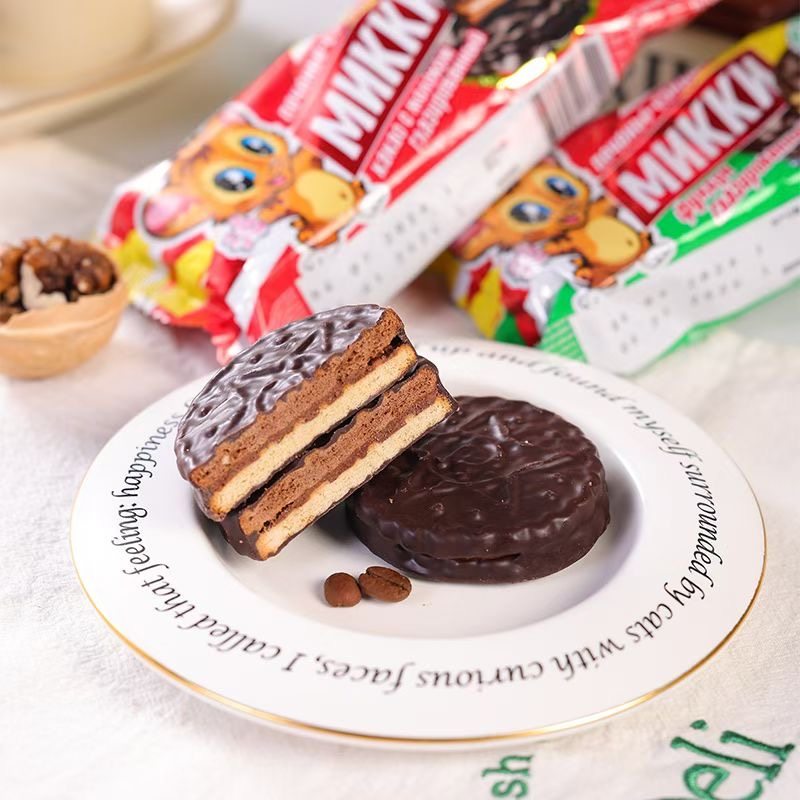 临期拉迈尔三明治夹心饼干俄罗斯原装进口巧克力牛奶榛子网红零食,淘宝优惠券,粉丝福利购,淘宝优惠卷