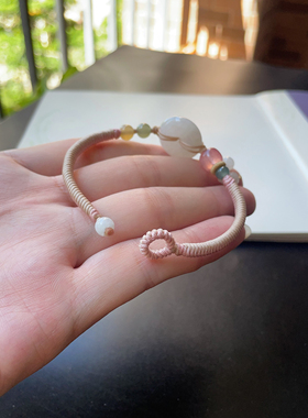 原创设计翡翠平安扣玉饰手绳女款夏日小清新精致手链