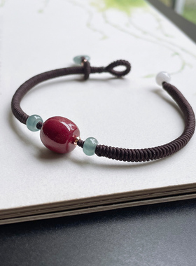 男女款朱砂路路通平安手链国风