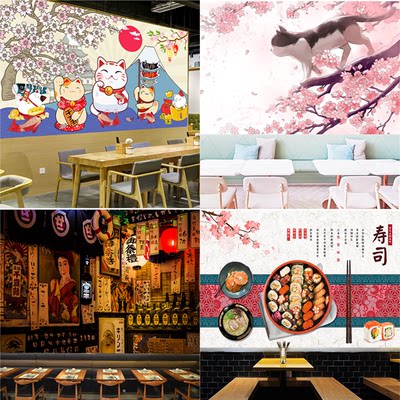 日式贴纸墙壁寿司店贴画自粘和风画墙贴壁纸墙面贴装饰背景墙墙纸 虎窝淘