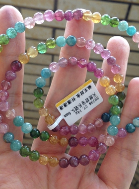 天然老矿碧玺手链项链招财旺运