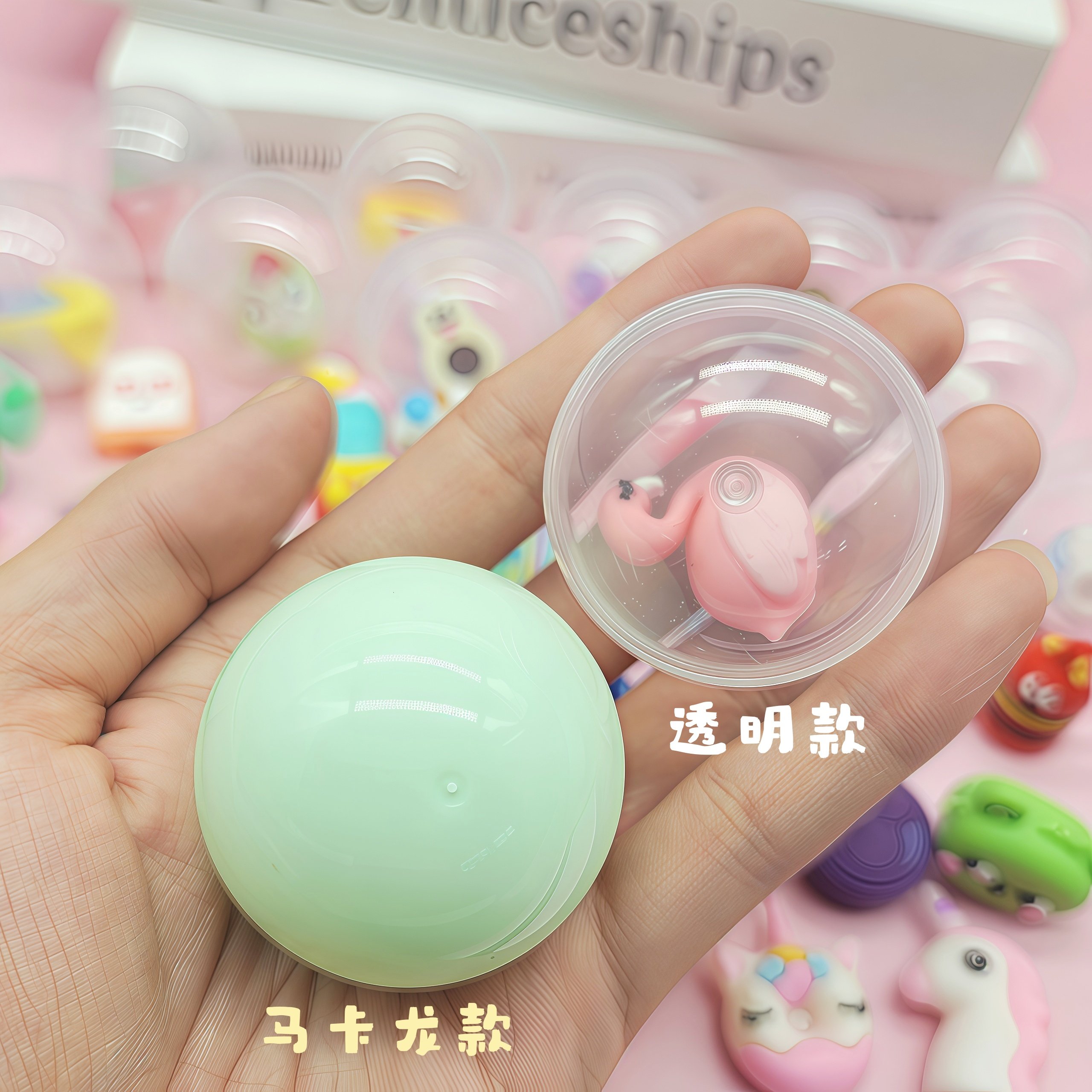 45mm公仔扭蛋50mm印章笔头套卡通玩具彩蛋球游戏机幼儿园奖励礼品 - 图1