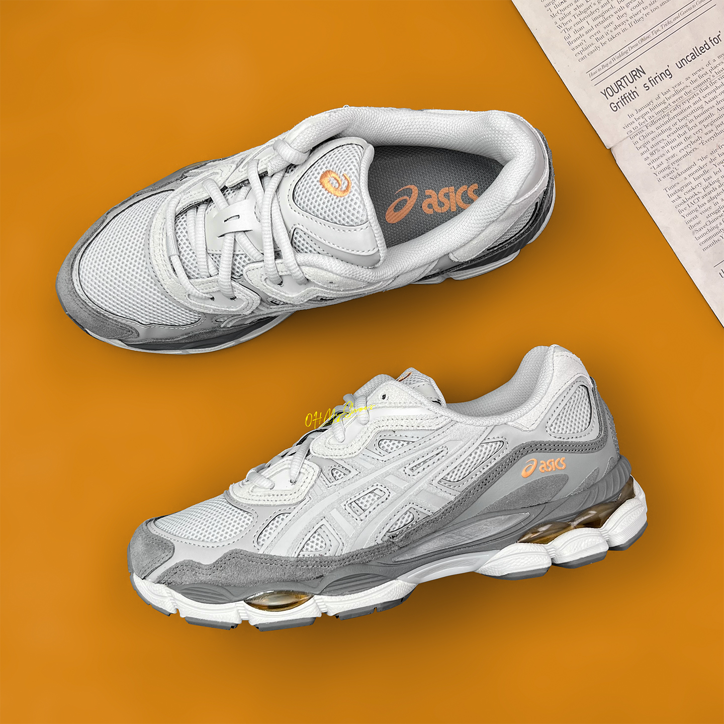 ASICS亚瑟士GEL-NYC低帮男鞋女鞋复古绿白翻毛皮慢跑鞋鞋1203A383