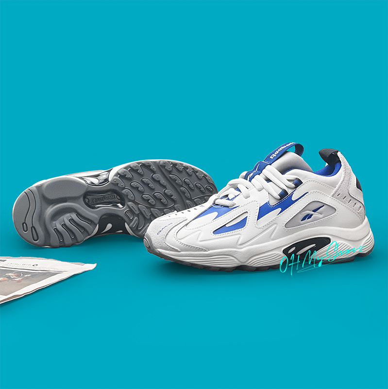 REEBOK锐步DMX1200白蓝男鞋女鞋老爹鞋潮流复古减震休闲鞋DV9226 - 图0