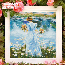 Cross Stitch Dmc Embroidery Thread Kit 2023 Original Design High Momo Oil Painting Alice Garden Girl Back Movie
