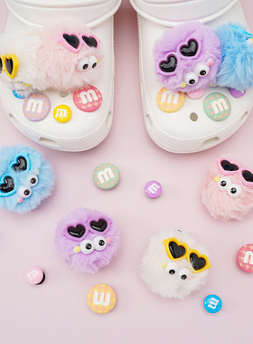 秋冬毛球系列鞋花适配crocs