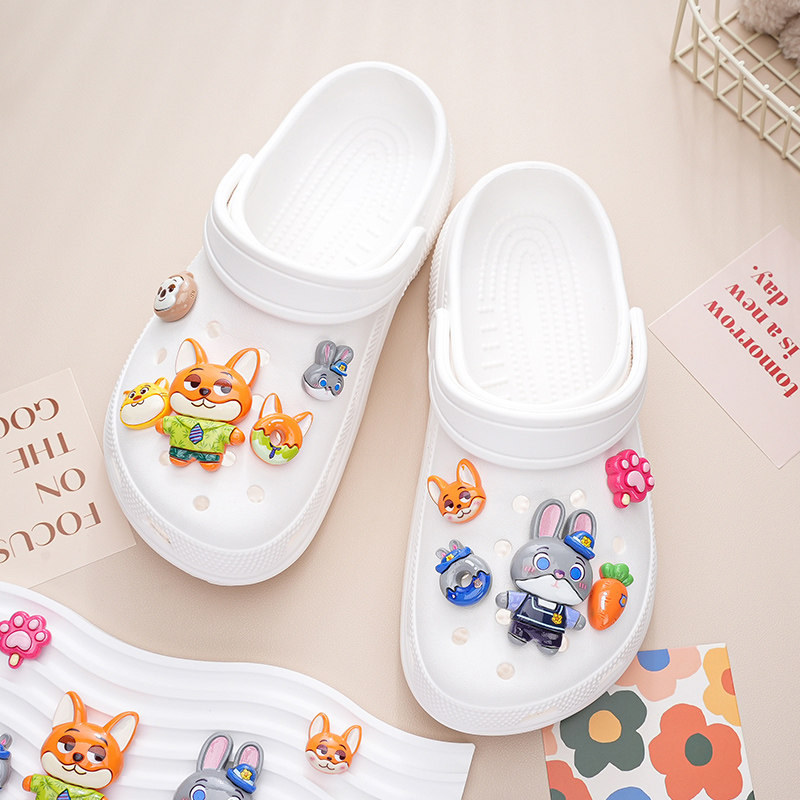 洞洞鞋配饰疯狂动物城尼克朱迪胡萝卜鞋花DIY配件装饰扣适配crocs,淘宝优惠券,粉丝福利购,淘宝优惠卷