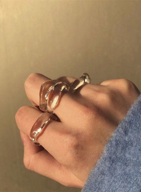奢眸女透明中古风时髦精戒指