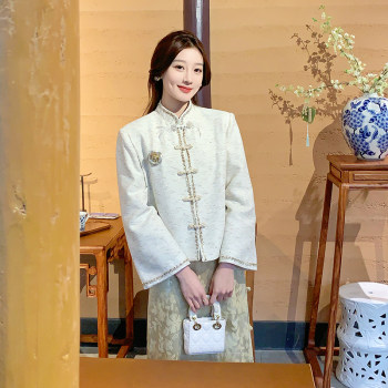 GUOGUOWOMEN Guoguojia Light National Style suit Women's 2024 Spring New Short Jacket Dress Set two-piece