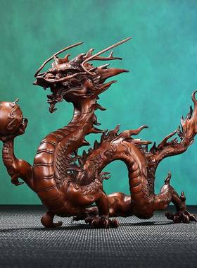 铜摆件台天行下生龙肖龙开龙行天下业家居玄关办公室店铺桌面前商