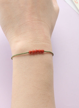 莫兰迪色原创设计编织手链