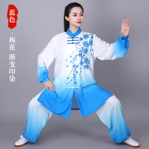 2024新款春秋高端太极练功服团体太极拳武术晨练表演演出服装男女 - 图1