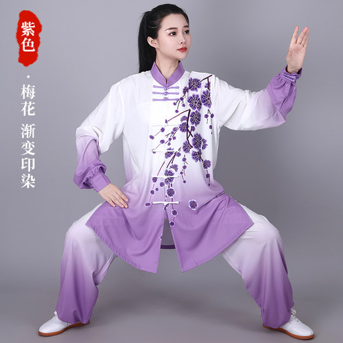 2024新款春秋高端太极练功服团体太极拳武术晨练表演演出服装男女 - 图0