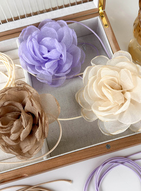 甜美花朵项链法式纯欲锁骨链玫瑰