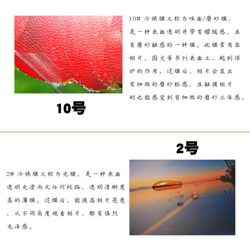 A6冷裱膜 大头贴膜单面膜 丽宝照片相片光面磨沙哑膜 - 图2