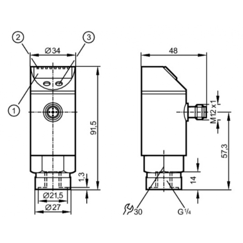 原装易福门PN7001带显示屏的压力传感器PN-250-SBR14-QFRKG/US//V - 图1