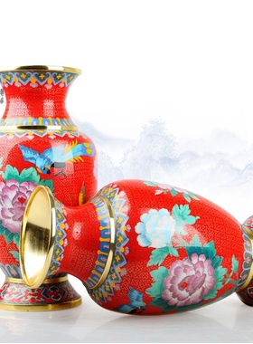 12寸富贵牡丹景泰蓝景泰蓝花瓶