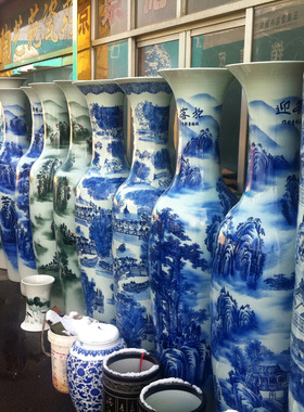 陶瓷大花瓶锦绣山河清明上河图