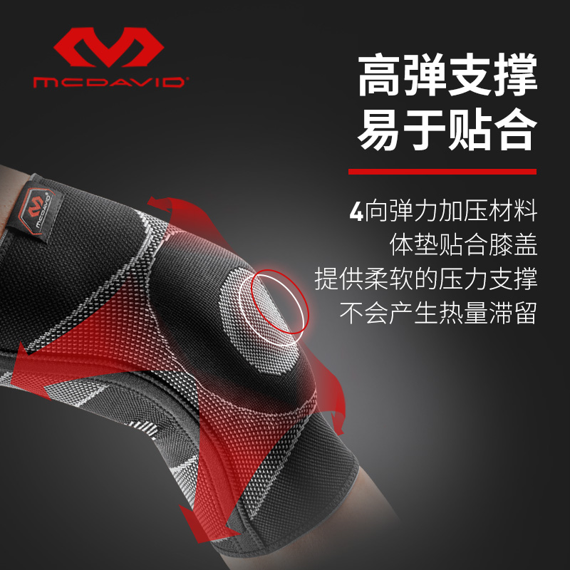 McDavid迈克达威运动护膝盖篮球排球骑行跳舞髌骨半月板支撑5116R - 图0