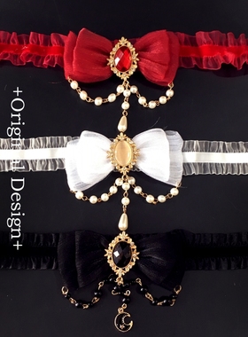 洛丽塔挂坠项链华丽蝴蝶结