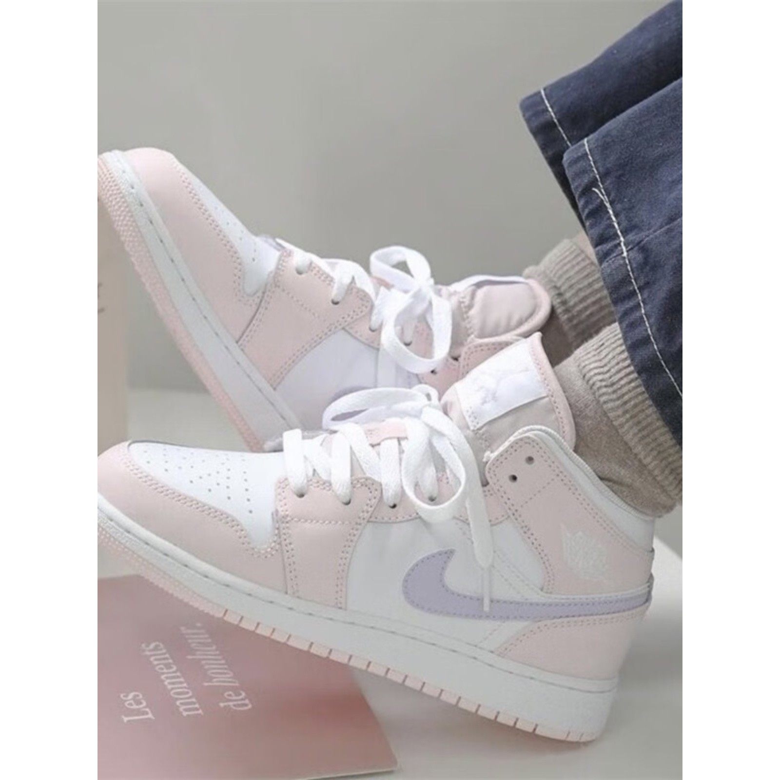 Jordan乔丹粉紫高帮运动鞋正品AJ1板鞋新款复古女鞋减震休闲鞋子,淘宝优惠券,粉丝福利购,淘宝优惠卷