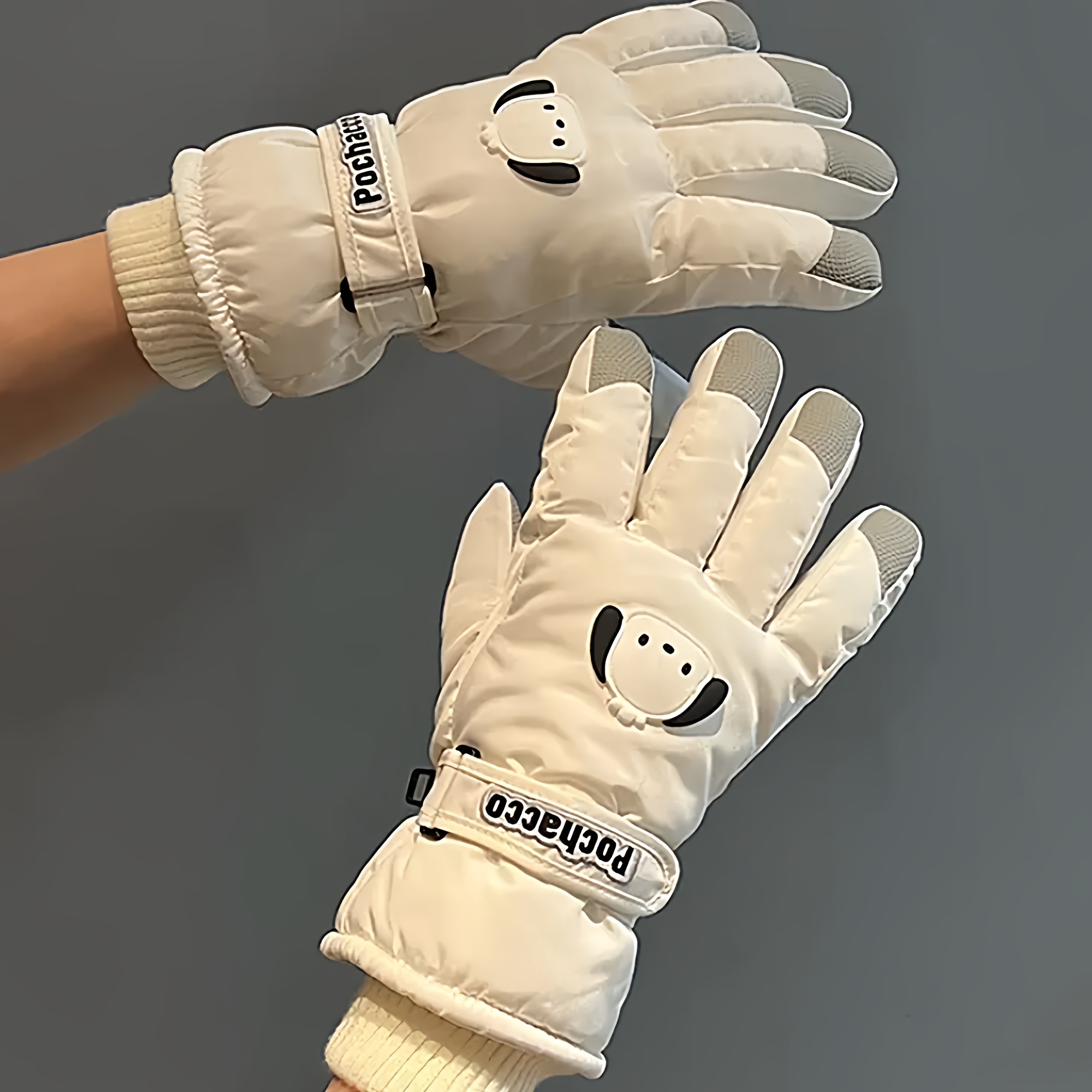 可爱卡通滑雪手套加绒加厚冬天骑车情侣手套可触屏学生骑车暖手套,淘宝优惠券,粉丝福利购,淘宝优惠卷