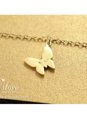 925银镀金链【迷人的蝴蝶】吊坠 许愿手链 美国 Dogeared 正品