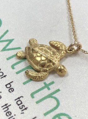 银镀金海龟项链 随波逐流 永不放弃 许愿项链 美国 Dogeared正品