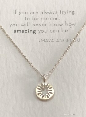 MAYA系列 镂空太阳 许愿项链 金色银色锁骨链 美国Dogeared正品