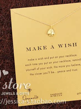 胖胖的小企鹅 许愿项链 925银 银镀金链锁骨链 美国Dogeared正品