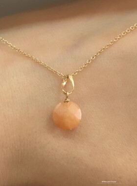 CHAKRA系列 切割面天然红东陵吊坠  项链 美国 Dogeared 正品