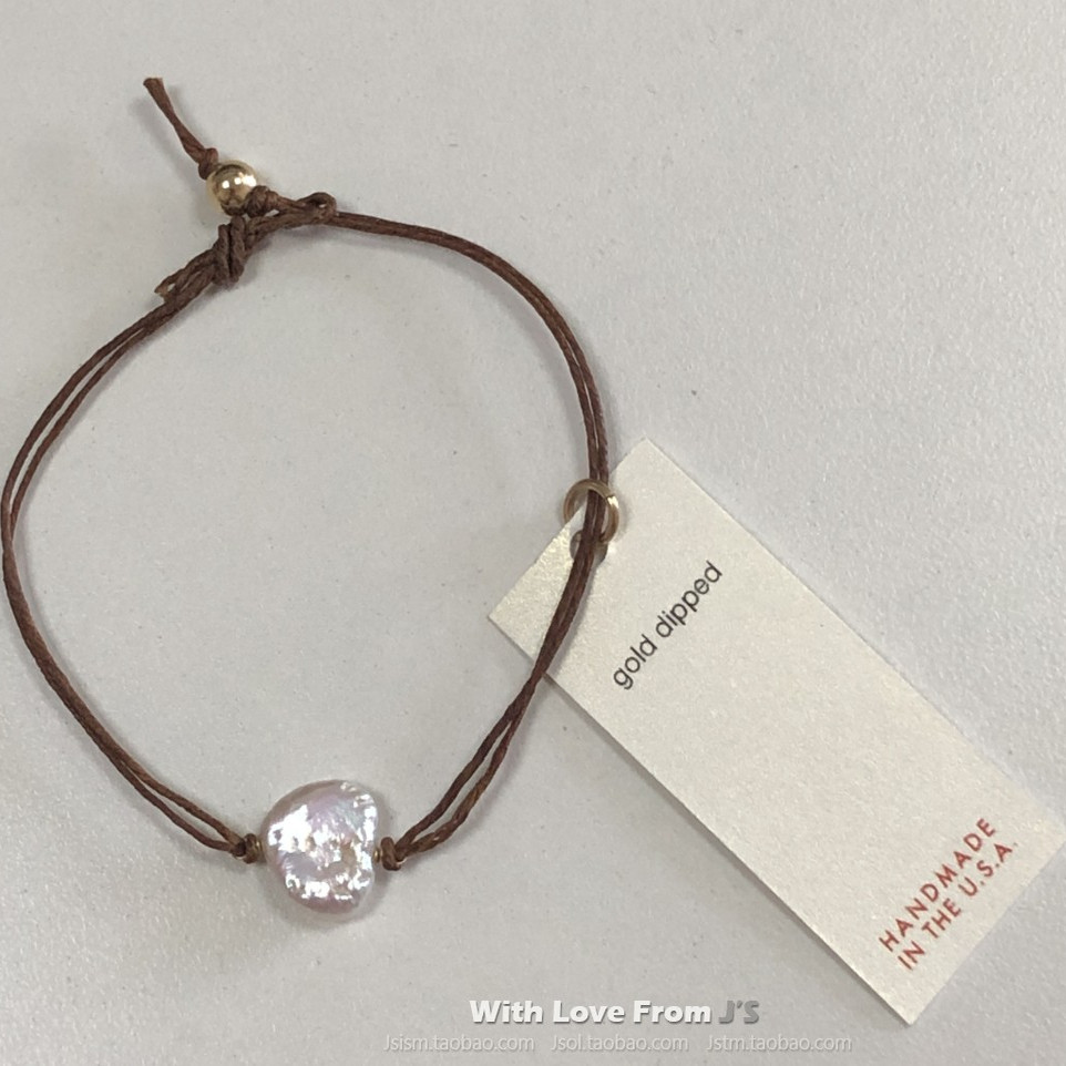 停产款 上蜡亚麻线 LOVE 心形贝母许愿手绳 美国Dogeared正品 - 图1