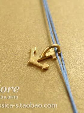 经典船锚吊坠丝线许愿项链
