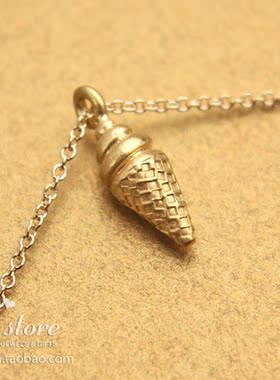 圆筒冰激凌 甜筒 蛋卷 冰淇淋 许愿项链 锁骨链 美国Dogeared正品