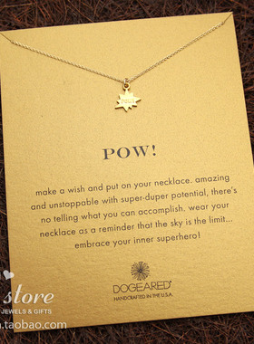POW！ 许愿项链 925银 银镀金链锁骨链项链 美国Dogeared正品