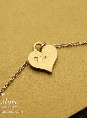 温暖的心DOGEARED银镀金项链