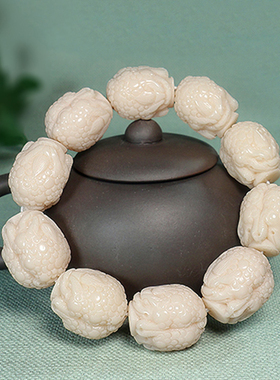 仿象牙貔貅形手串配饰鼓珠佛珠手链念珠圆珠三通佛头DIY配珠饰品