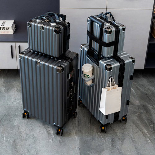 袋鼠耐用型行李箱男高颜值pc材质2025新款拉杆旅行密码子母箱24寸 - 图0