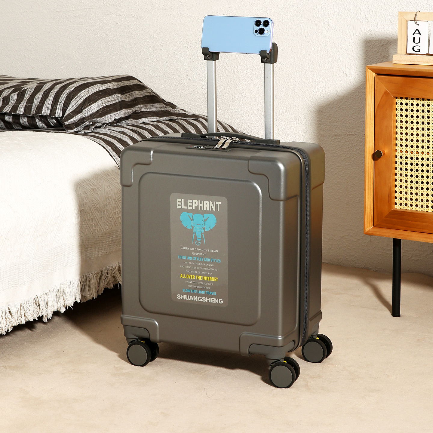 袋鼠14寸廉航登机箱20x30x40春秋航空小行李箱男生可上飞机小型13 - 图0