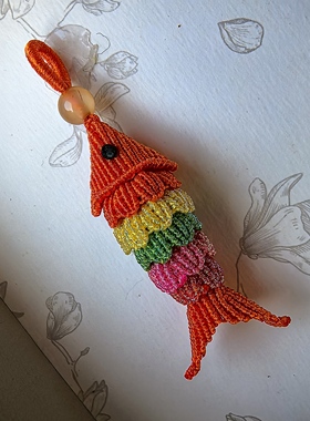 上绳记手工精编转运锦鲤鲤鱼挂件手机链钥匙扣DIY