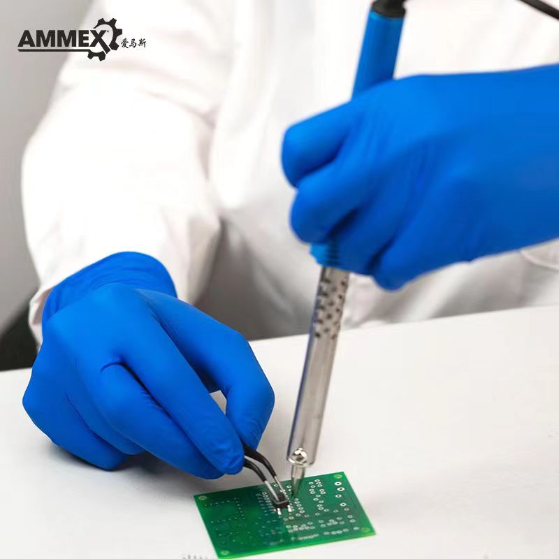 AMMEX/爱马斯一次性丁腈手套无粉加厚劳保家用洗碗清洁家务用 - 图0