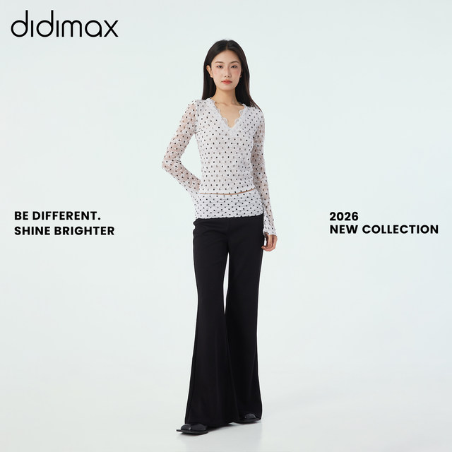 Didimax summer ໃຫມ່ສີຂາວຄໍ V- lace slim ເທິງສໍາລັບແມ່ຍິງ trousers ບາດເຈັບແລະຊຸດ X88397