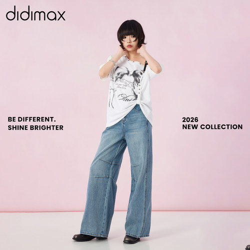 didimax夏季新款单肩皮带宽松型T恤 斜肩休闲风短袖潮流X47849 - 图2