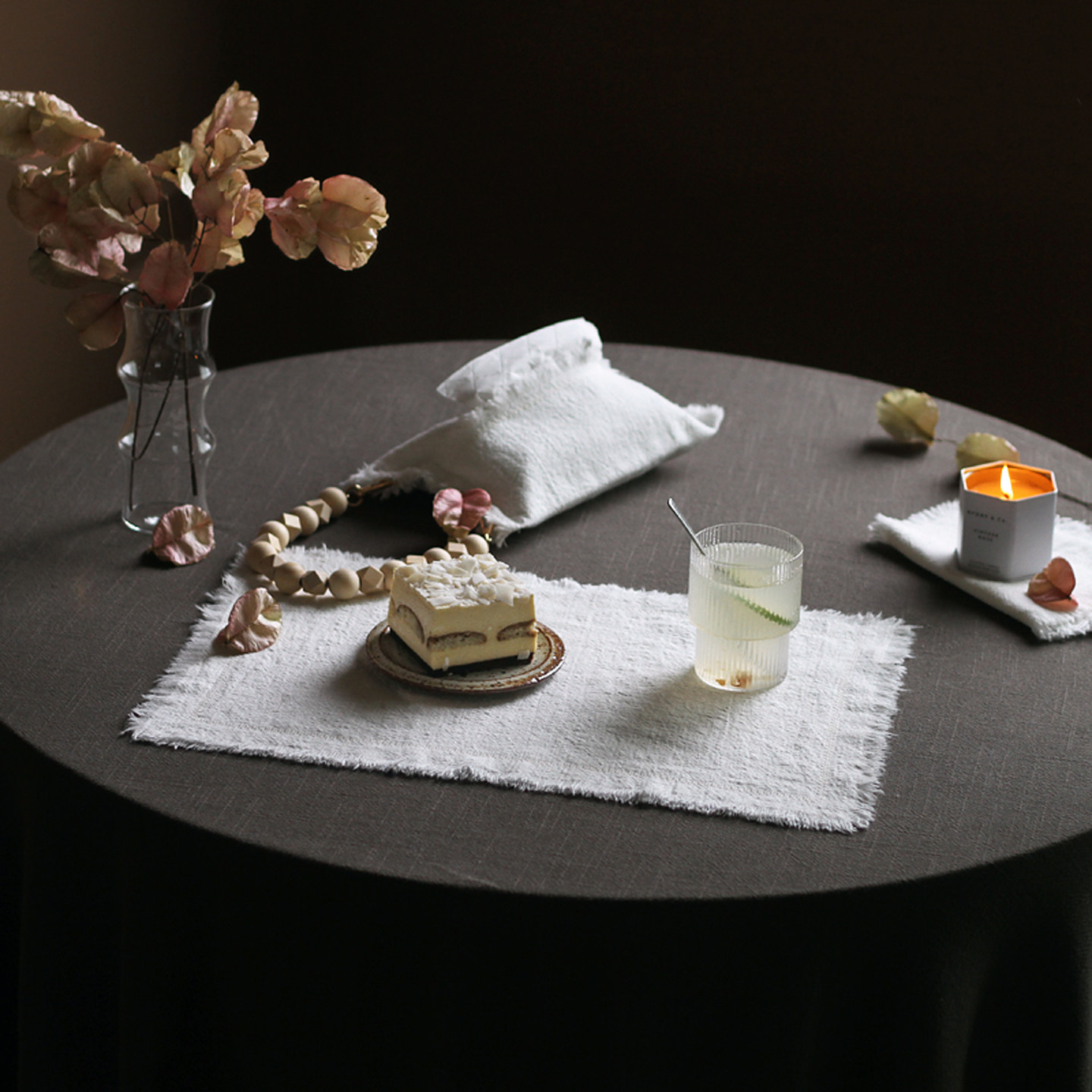 WOOKEN原创双层餐垫特厚正反可用侘寂高档苎麻棉隔热垫可水洗茶席,淘宝优惠券,粉丝福利购,淘宝优惠卷