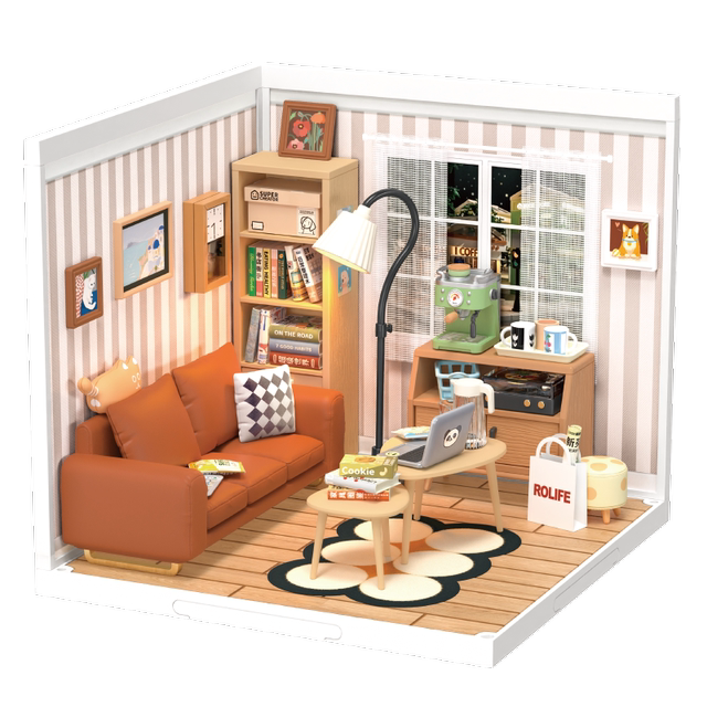 Ruolai handmade diy cabin miniature creative gifts