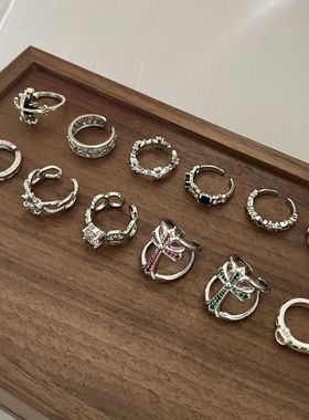 复古文艺十字架戒指时尚通勤简约几何高级小众设计日常百搭配饰