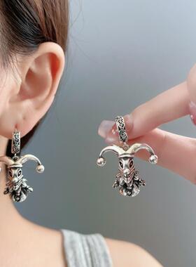 美飒马戏团小丑项链耳扣男女搞怪朋克克摇滚创意锁骨链颈饰