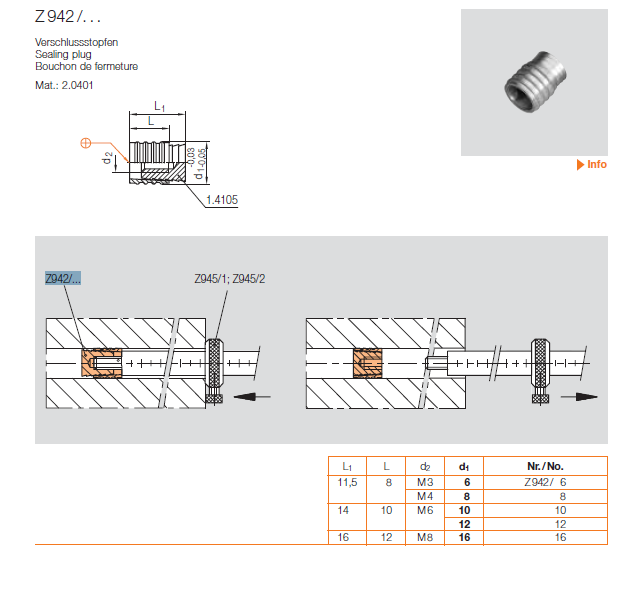 供应HASCO|Z942/6|Z942/8|Z942/10|模具膨胀喉塞|模具拉胀堵头. - 图2