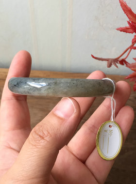 天然和田玉青花点墨山料手镯女款